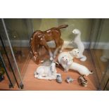Nine USSR porcelain animal figures