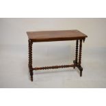 Victorian walnut and crossbanded string inlaid rectangular side table, 86cm wide