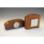 Maritime Interest - Early 20th Century eight day mantel clock and Rototherm cased in timber with