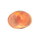 9ct gold-framed shell cameo brooch, 32mm high