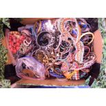Large selection of costume and dress jewellery to include; bead necklaces, bangles, etc