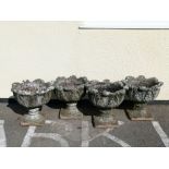 Garden Ornaments - Set of four garden planters, 49cm diameter x 45cm