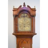 Regency-style mahogany longcase clock, the 12-inch dial engraved 'F. Bell, Warmley', with wavy