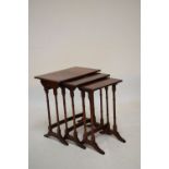 Nest of three rectangular mahogany occasional tables, 49cm wide