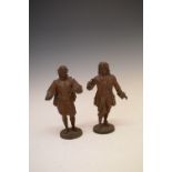Pair of bronzed spelter figures of Shakespeare and Milton, each 21.5cm high (2)