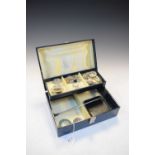 Queen Elizabeth II Silver Jubilee 1977 vanity case containing a selection of silver, white metal and
