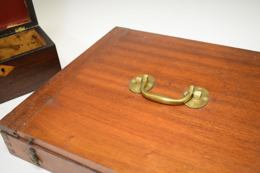 19th Century mahogany case for a scientific instrument, perhaps a sextant or similar, the hinged - Bild 5 aus 5