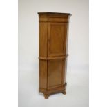 Mahogany floor standing two section corner cabinet, 158cm high