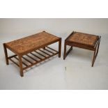 Two circa 1970's tile-top occasional tables in the manner of Trioh of Denmark, the coffee table 87cm
