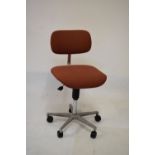 Adjustable swivel office chair on 'star-fish' base and swivel castors