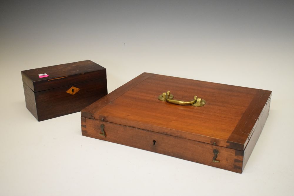 19th Century mahogany case for a scientific instrument, perhaps a sextant or similar, the hinged