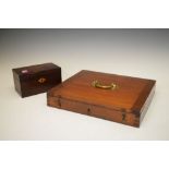 19th Century mahogany case for a scientific instrument, perhaps a sextant or similar, the hinged