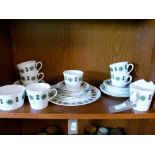 Colclough bone china 1960's tea set having geometric transfer printed decoration