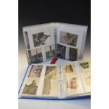 Postcards - Three albums containing a selection of monochrome and colour cards to include; coastal