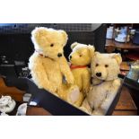 Merrythought golden mohair teddy bear, together with two other vintage bears