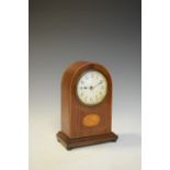 Early 20th Century inlaid mahogany mantel timepiece, 22cm high