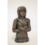 Life size resin bust of an Egyptian child, 80cm high