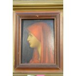 After Jean-Jacques Henner (1829-1905) - Oil on board - St Fabiola, depicted bust length in