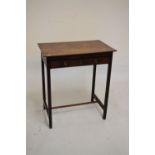 19th Century mahogany rectangular to side table fitted one frieze drawer, 59cm wide