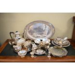 Large quantity of good quality silver plated items to include; teapots, trays, dishes etc