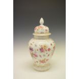 Early 20th Century Continental porcelain baluster shaped vase and cover having transfer printed