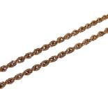 9ct gold rope link necklace, 46cm long, 11.5g approx