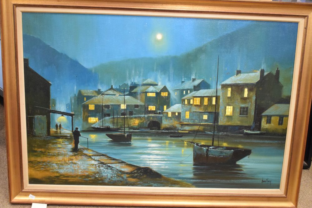 Terry Bailey - Oil on canvas - Polperro, 59.5cm x 90cm, signed, in a gilt frame and one other oil on - Image 3 of 13