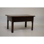 Mahogany side table fitted one drawer, 73cm wide x 42.5cm high (reduced)