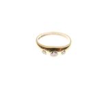 Gentleman's 18ct gold and three-stone diamond ring, size X½ approx, 6.9g gross approx