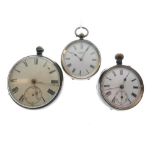 Chester silver open face pocket watch, Swiss 935 open face fob watch and gun metal open face