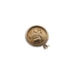 9ct gold Sovereign case with St Christopher motif, 12.3g gross approx