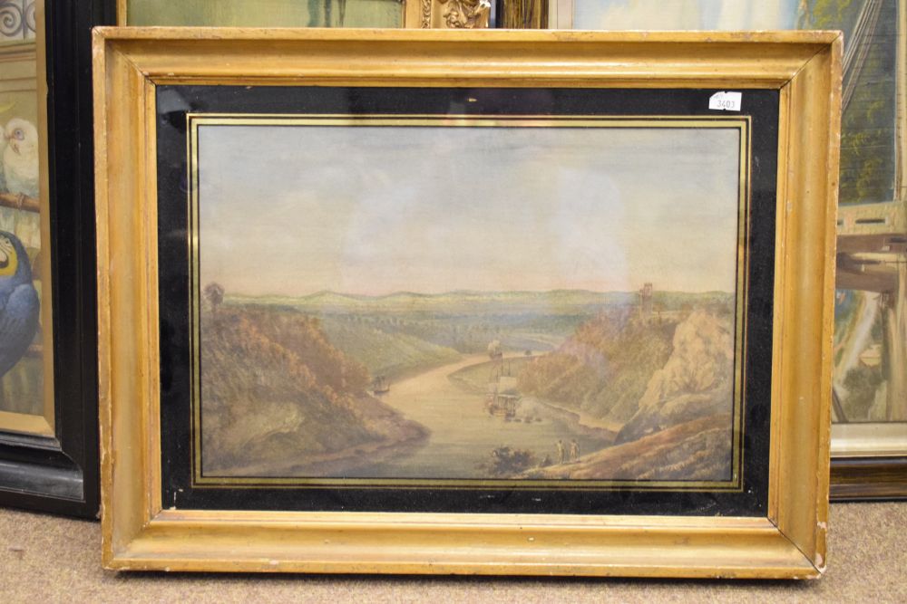 William Pocock - Coloured etching - The Avon Gorge, 24.5cm x 37cm, framed and glazed - Image 3 of 7