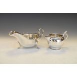 George V silver sauce boat, Sheffield 1931, 6.5toz approx, together with a Continental white metal