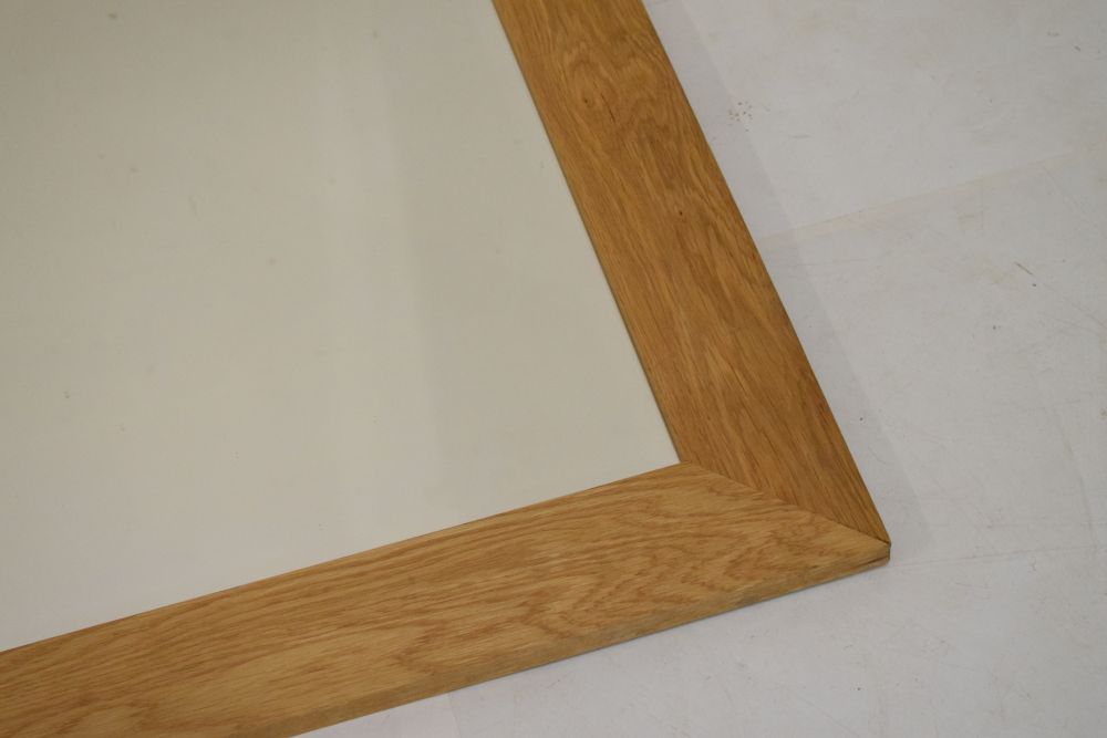 Good quality rectangular oak framed bevelled glass mirror, 76cm x 104cm overall - Image 3 of 4