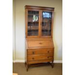 Early 20th Century oak bureau bookcase, 91cm wide