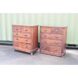 Two 19th Century mahogany chests of drawers, the larger 100cm wide x 111cm high (2)