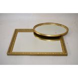 Two gilt-framed wall mirrors, the largest with bevelled rectangular plate, 72cm x 101cm (2)