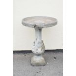 Garden Ornament - Concrete bird bath on baluster pedestal, 47cm diameter x 65cm high