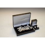 Pearl Company - Freshwater pearl necklace and pair of earrings, the necklace approximately 49cm long