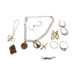 Assorted gold and yellow metal jewellery, 20.3g gross approx