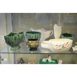 Sylvac pottery - Collection of various relief moulded pieces including; prunus blossom, feather