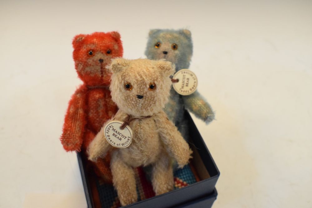Three 'Teddy Bears of Witney' mascot bears, approximately 12cm high, together with a miniature Union - Image 2 of 5