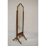 Early 20th Century mahogany framed cheval mirror, 157cm high