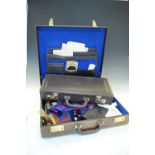 Masonic Interest - Briefcase of assorted regalia, together with a quantity of menu cards from