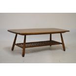 Ercol mid-brown elm coffee table, 103cm wide