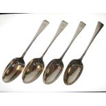 Set of three Edward VII Old English pattern silver tablespoons, London 1905, together with a