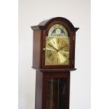 Reproduction mahogany cased chiming grandmother clock by Fenclocks, Suffolk, 179.5cm high