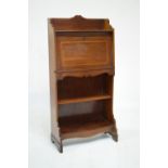Early 20th Century inlaid mahogany bureau with bookshelves beneath, 125cm high