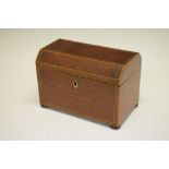 George III inlaid tea caddy enclosing two divisions, 18.5cm wide