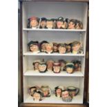 Large collection of Royal Doulton character jugs, all approximately 10cm high